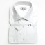 White High Collar Laydown Micro Pique French Cuff Shirt