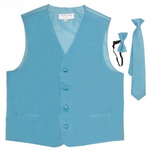 Satin Fullback Boys Vest With Necktie & Bow Tie