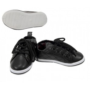 Baby Infant Boys Black Lace Up Tennis Shoe