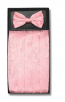 Mens Rose Gold Paisley Pattern Cummerbund and pre tied Bowtie Set with Self tie Bowtie Option