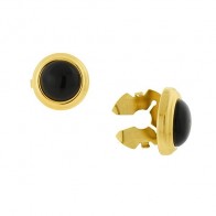Black Shirt Cuff Button Covers Set of Two in Gold Faux Cuff links