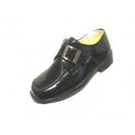 Boys Dress Shoe Patent Leather with Velcro Buckle