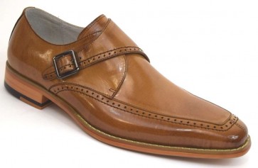 Amato Men's Tan Buckle Slip-On Dress Shoe