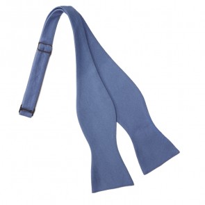 Mens Dusty Blue Linen self Tie Bowtie