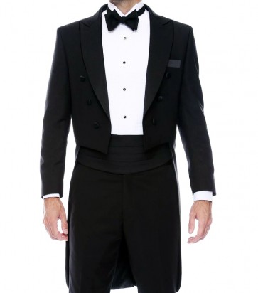 Mens Wool Tails Peak Lapel Coat Only