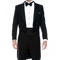 Mens Wool Tails Peak Lapel Coat Only 