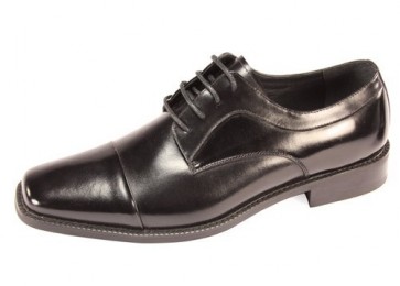 Mens Leather Dress Shoe Cap Toe Lace Up