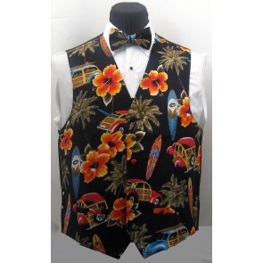 Hawaiian Vest With Flowers and Car- Vest Only Closeout