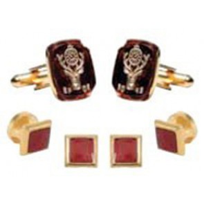 Elks Insignia Cufflinks and Ruby Studs