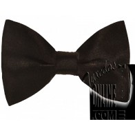 Bow Tie BLACK Satin BIG Tall MEN'S Pre Tied Wide Large Bowtie