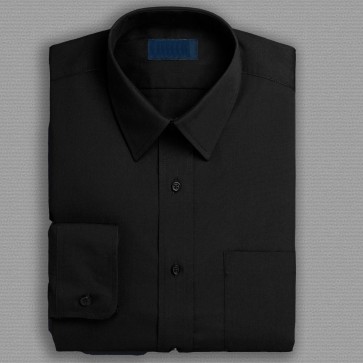 Black Dress Shirt Laydown Collar Mens Dress Shirt
