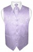Mens Paisley Tone On Tone Lavender Vest with Tie Set