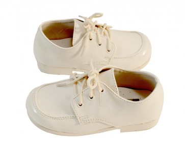 Boys Ivory Cream Polished Square Toe Shoes Tuxedo Suit