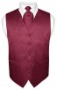 Mens Paisley Tone On Tone Burgundy  Vest with Tie Set