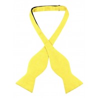  Mens Paisley Satin Self tie Bowtie Yellow