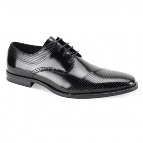 Frazer Men's Black Stripe Cap-toe Dress Shoe