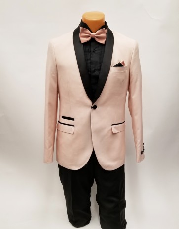 Rose Gold Tuxedo One Button Shawl Lapel Prom and Wedding