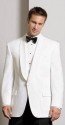White Dinner Jacket Microfiber Shawl Lapel Tuxedo Jacket Wedding and Prom Coat