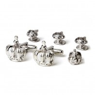 Cufflinks Studs CROWN Mardi Grass Cuff Links Set