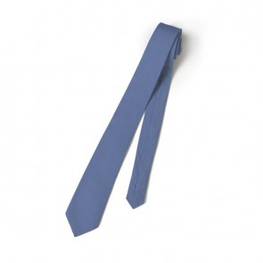 Mens Dutsy Blue Linen Skinny self-tie Necktie