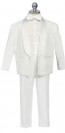 Boys White Shawl Tuxedo Set Ring Bearer Baptism and First Communion Tuxedos