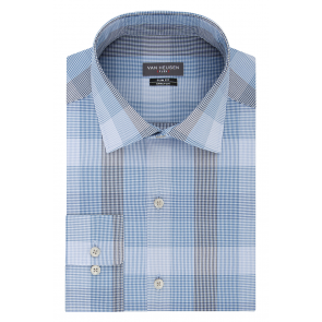 Van Heusen Slim Fit Dress Shirt TEK Stretch Wrinkle Free Broadcloth Print- High End Shirt