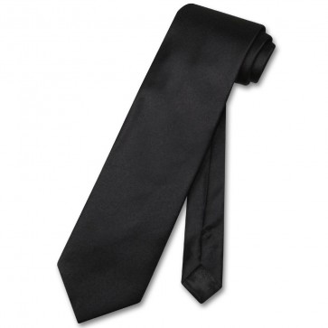 Uniform Neck Tie Solid Black Men's Tie Vesuvio Napoli