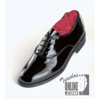 BOYS Classic BLACK Patent Leather Lace Up Tuxedo Shoes