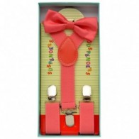 Suspender and Bow Tie Set Kids Wedding Colors 