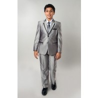 Boys Tuxedo Silver Framed Peak Lapel with Fancy Trim
