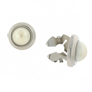 Pearl Shirt Cuff Button Covers Set of Two in Silver Faux Cuff Links
