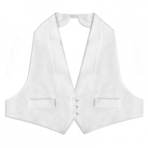 Tuxedo Vest Mens White Pique Backless Vest Only