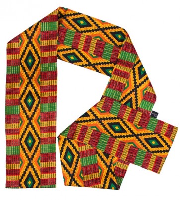 Kente Cloth African Patterned Scarf for Kwanza