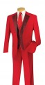Church Suit 3 piece Set with Patterned Lapel and Trimmed Vest