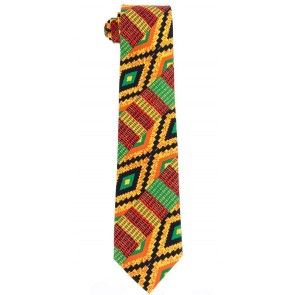 Kente Cloth African Patterned Self tie Necktie Mens For Kwanzaa