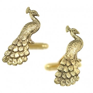 Peacock Cuff Links in Gold
