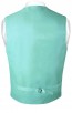 Mens Paisley Tone On Tone Aqua Mint Vest with Tie Set