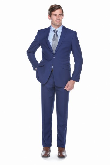 Modern Fit Suit Notch Lapel in Midnight Blue or Burgundy Wine