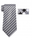 Mens Black and Silver Striped Skinny Necktie with Matching Pocket Square