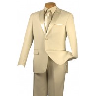 Tuxedo Mens Ivory Slim Fit Two Button Notch Tuxedo