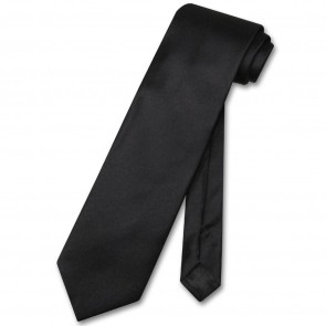 Uniform Neck Tie Solid Black Men's Tie Vesuvio Napoli