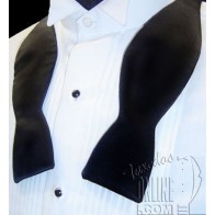 Bowtie BLACK Silk Self Tie Bow Tie
