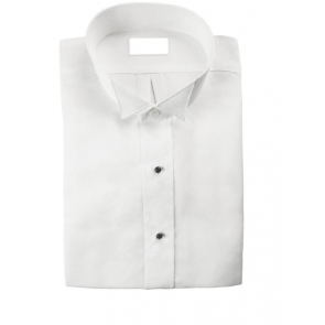 BOYS White Tuxedo Shirt WING Tip Collar Plain front- Non pleated -No chest pocket