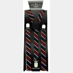 Mens Black and Brown Striped Suspenders