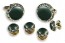 Cufflinks and studs Hunter Green Center with Crystal Edge comes in Gold finish
