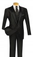 One ButtonTuxedo Three Pcs Tone on Tone Striped