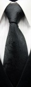 Closeout Mens Black Paisley Self tie Necktie