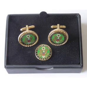 US Army Cuff Links and Lapel Pin Tie Tack