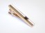 Rose Gold Fiber Optic Tie Bar with Black Faceted stone