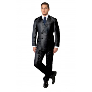 Mens Double Breasted Closeout Black Suit